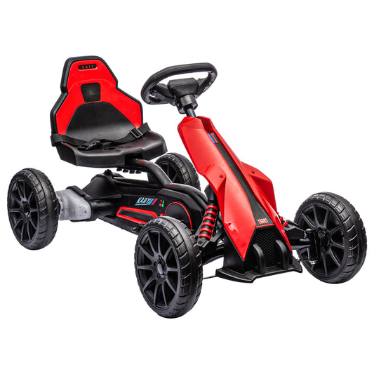 HOMCOM 12V Electric Go Kart with Forward Reversing 2 Speeds for 3-8 Yrs in Red
