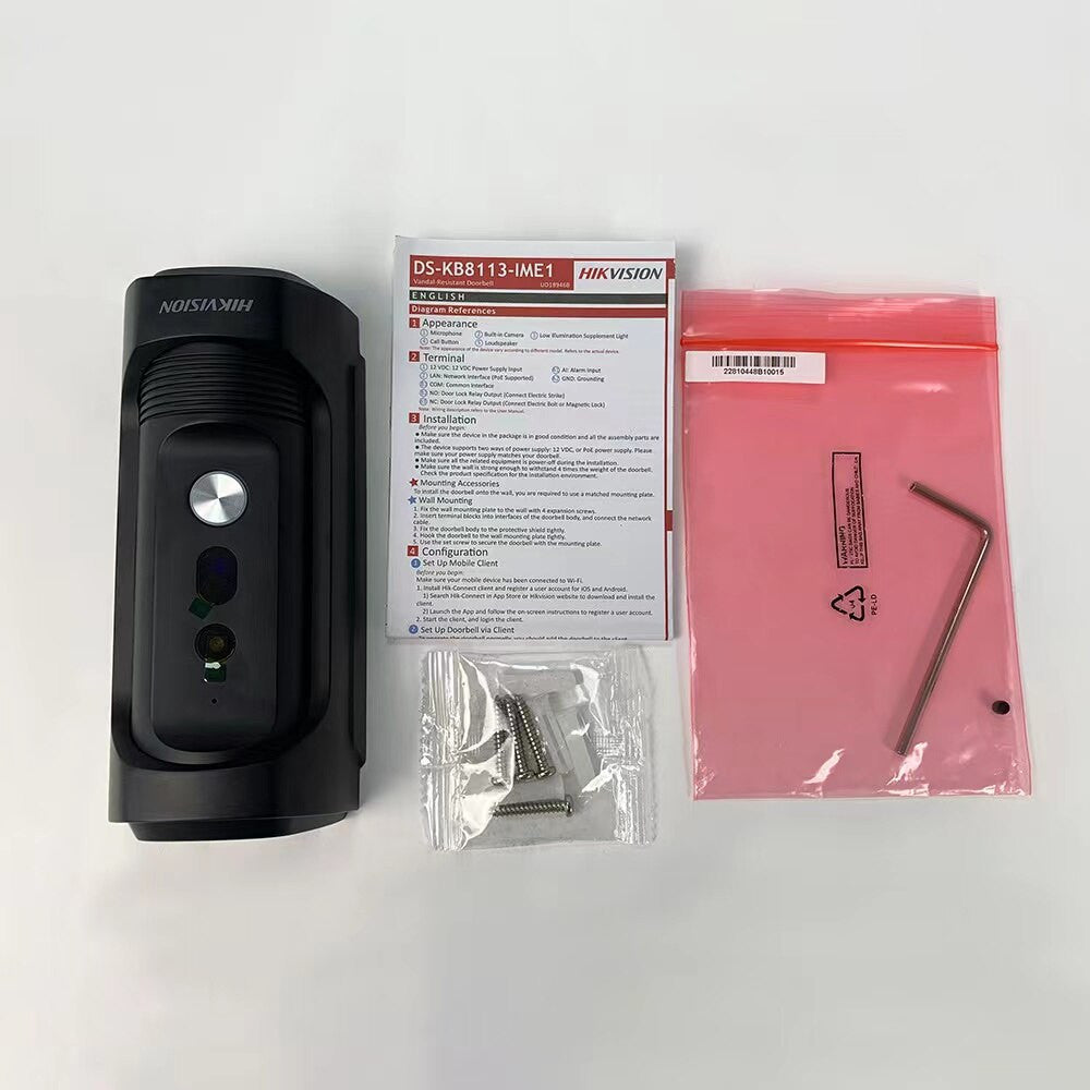 HIKVISION DS-KB8113-IME1 Vandal-Resistant Doorbell 2MP Camera IP65 IK09