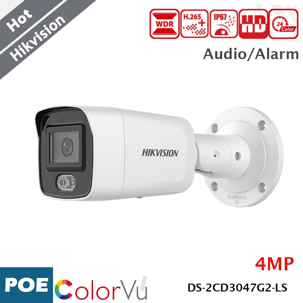 Hikvision IP Camera 4MP Colorful Mini Camera Bullet Audio Alarm Interface 130dB